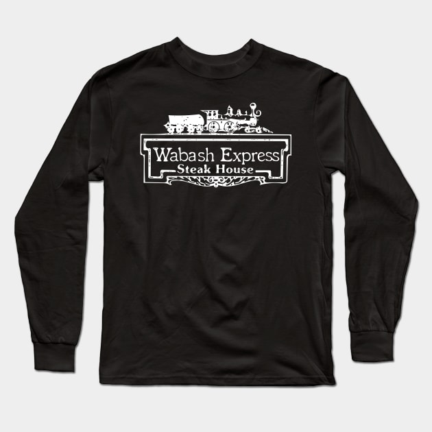 Wabash Express Steak House Vintage Durham North Carolina Long Sleeve T-Shirt by Contentarama